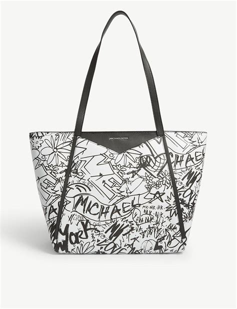 michael kors whitney graffiti tote|Whitney Large Leather Tote Bag .